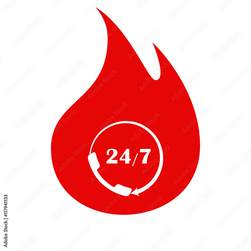 All-day customer support call-center. Flat icon All-day customer support call-center. Flat icon