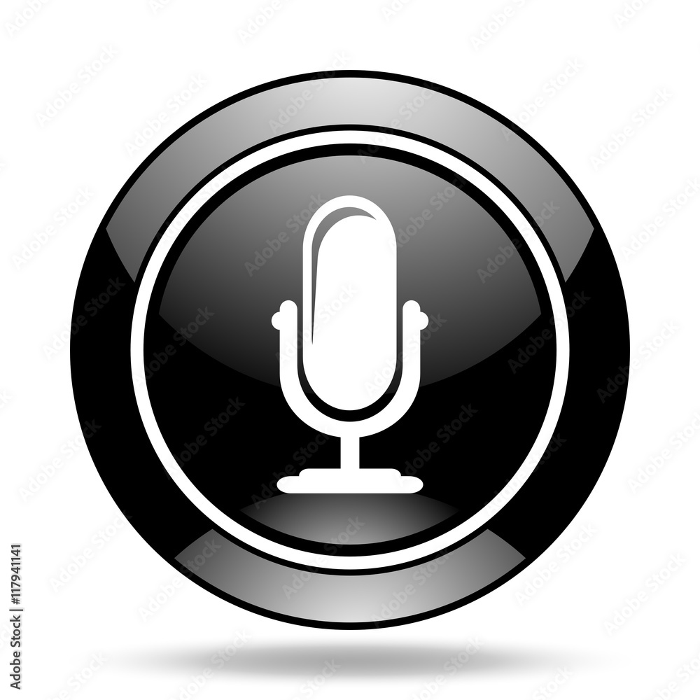 microphone black glossy icon microphone black glossy icon