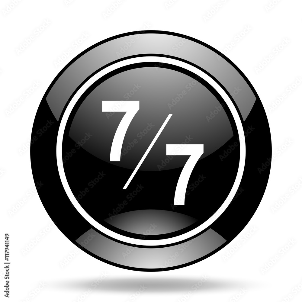 7 per 7 black glossy icon 7 per 7 black glossy icon