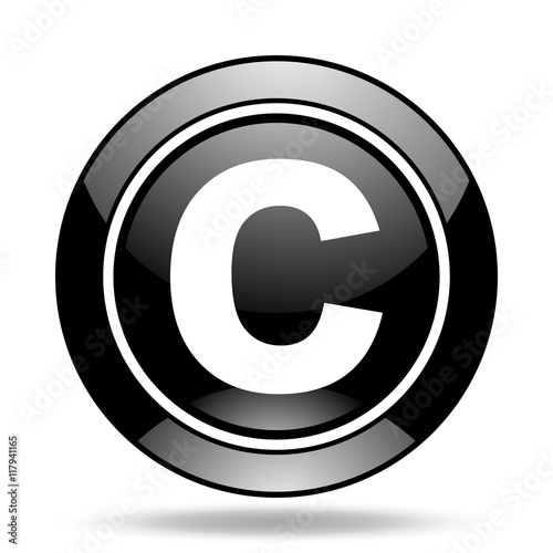 copyright black glossy icon