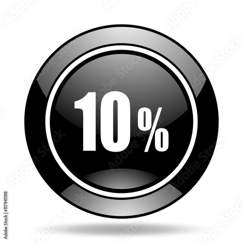 10 percent black glossy icon