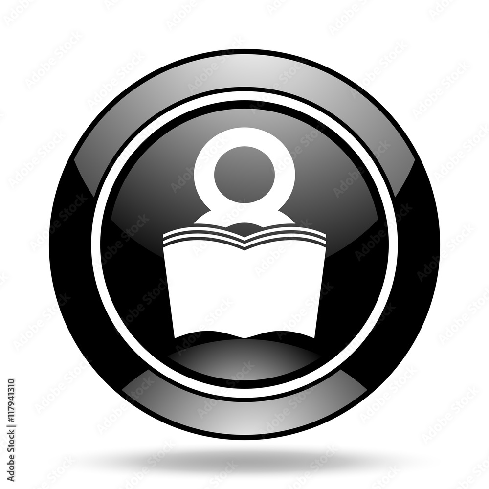 book black glossy icon book black glossy icon