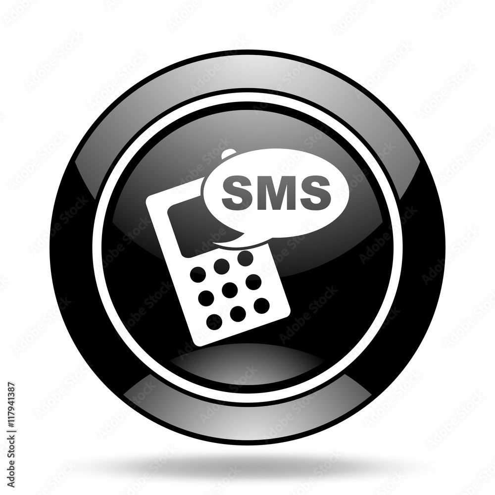 sms black glossy icon sms black glossy icon