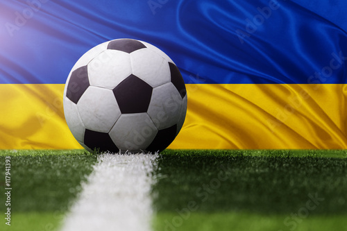 soccer ball against Ukraine flag