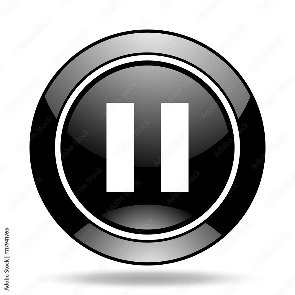 pause black glossy icon pause black glossy icon