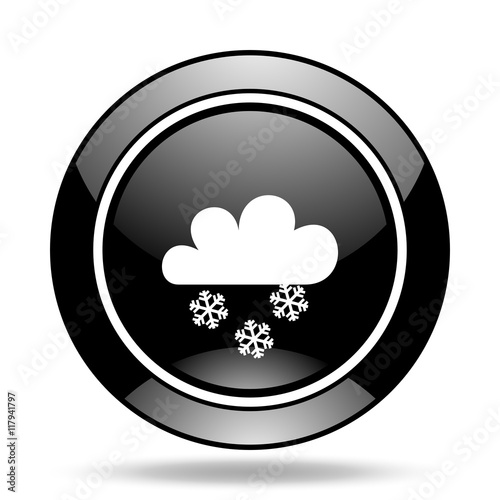 snowing black glossy icon