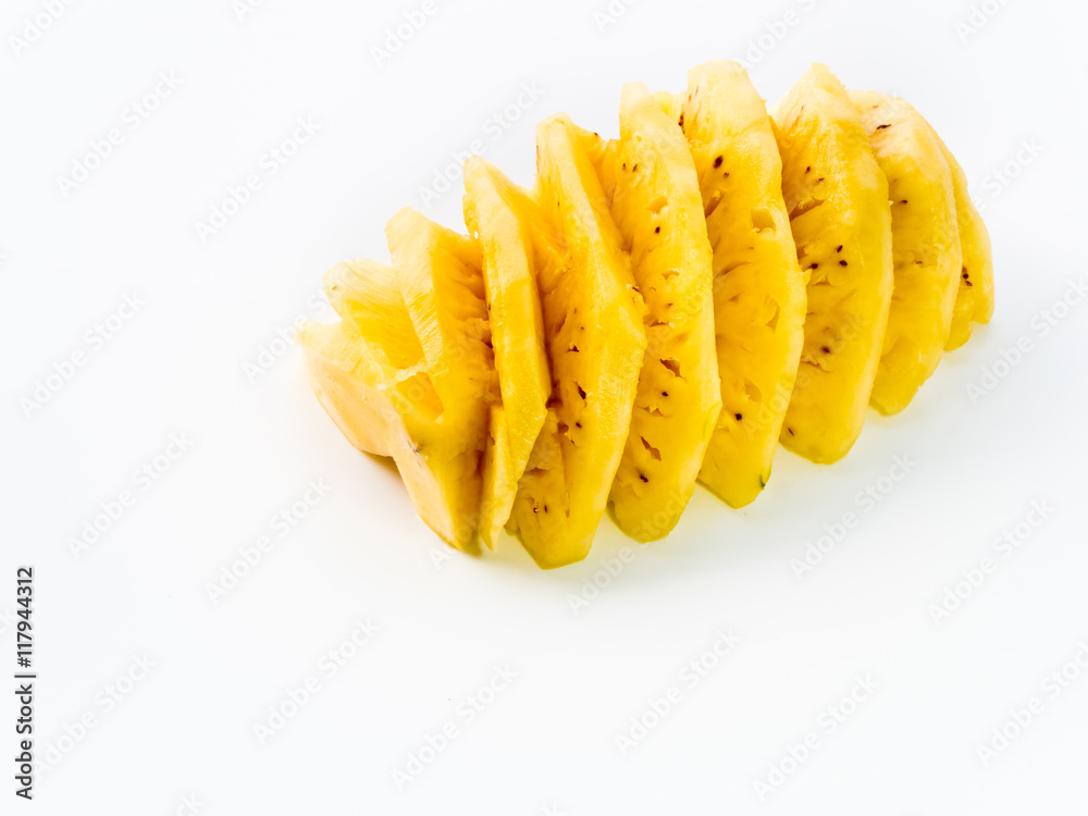Pineapple, peeled and cut in half Pineapple, peeled and cut in half