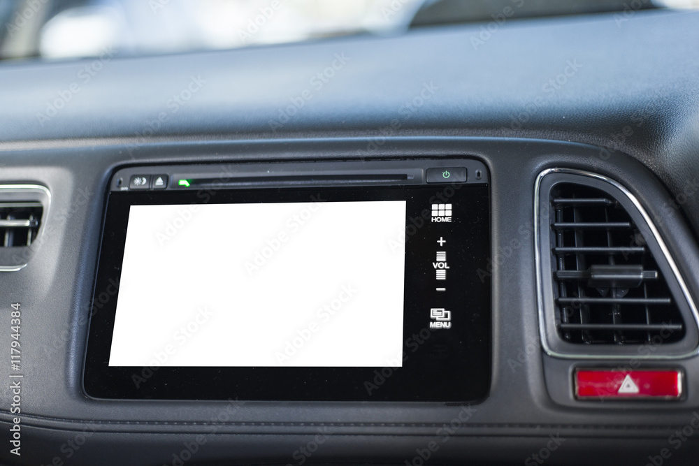 blank modern car display screen