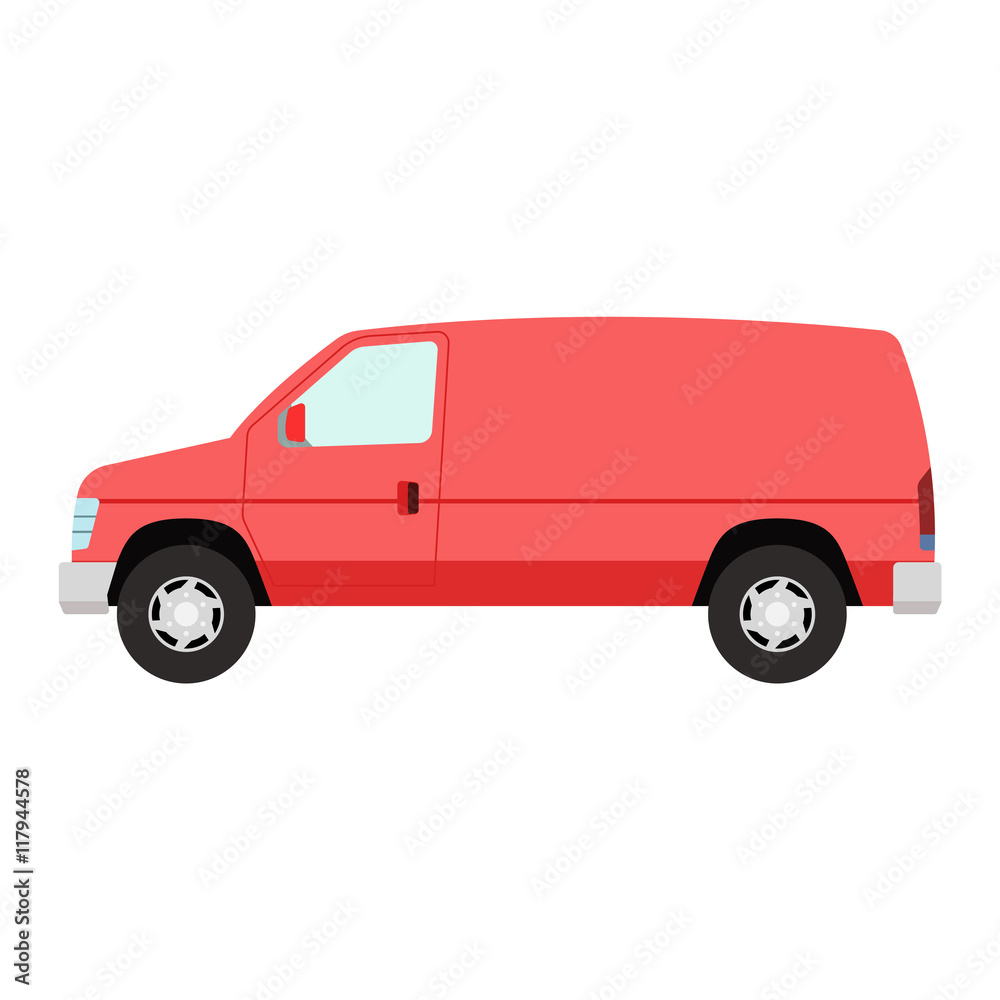 Car vehicle mini van bus transport type design sign technology style vector. Generic car mini van design flat vector illustration isolated on white. Transport mini bus object