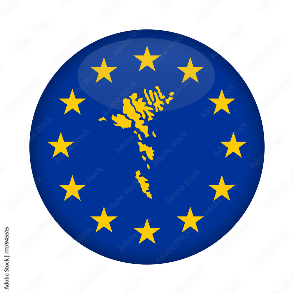 Faroe Islands map European Union flag button Faroe Islands map European Union flag button