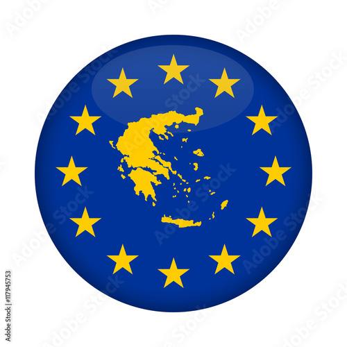 Greece map European Union flag button