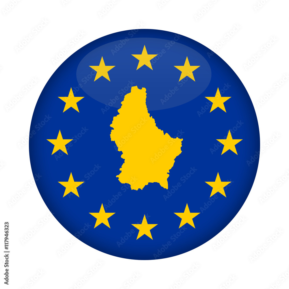 Luxembourg map European Union flag button Luxembourg map European Union flag button