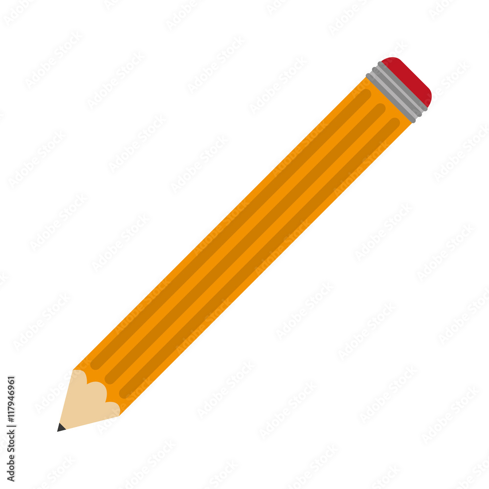 flat design pencil with eraser icon vector illustration flat design pencil with eraser icon vector illustration