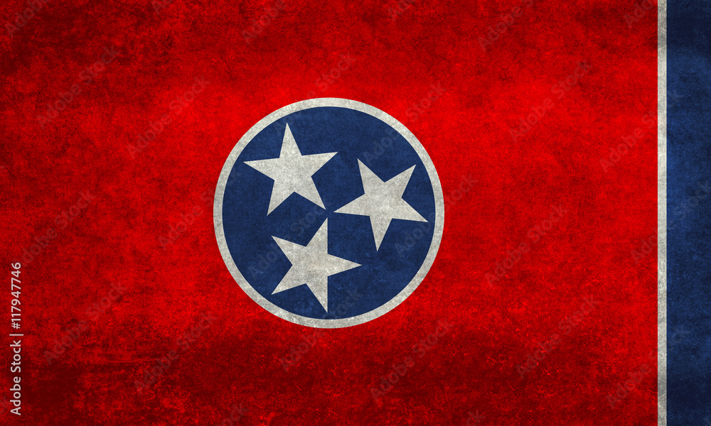 Fototapeta premium Tennessee State flag with vintage distressed textures