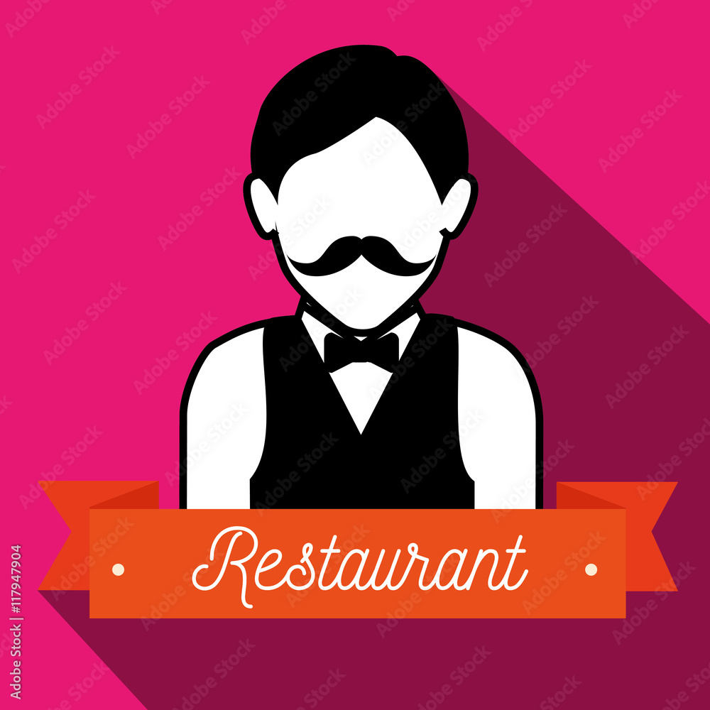 waiter serving restaurant icon vector illustration graphic waiter serving restaurant icon vector illustration graphic