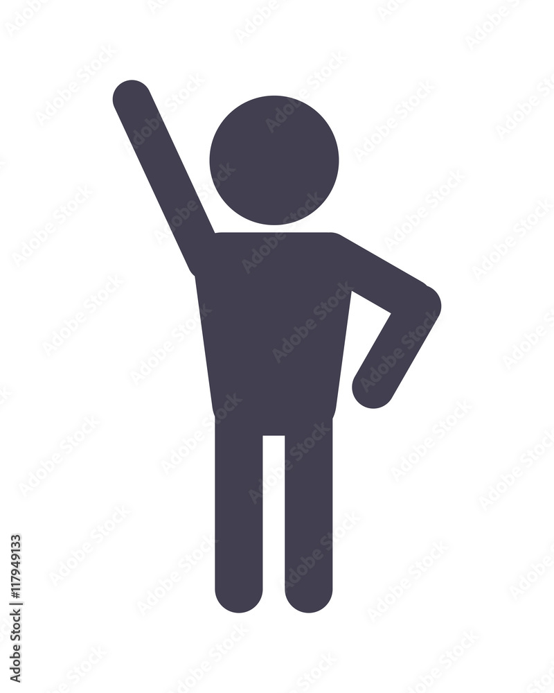 flat design man pictogram raising hand icon vector illustration flat design man pictogram raising hand icon vector illustration