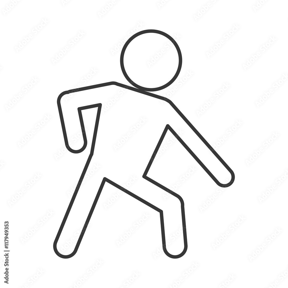 flat design man pictogram leaning icon vector illustration