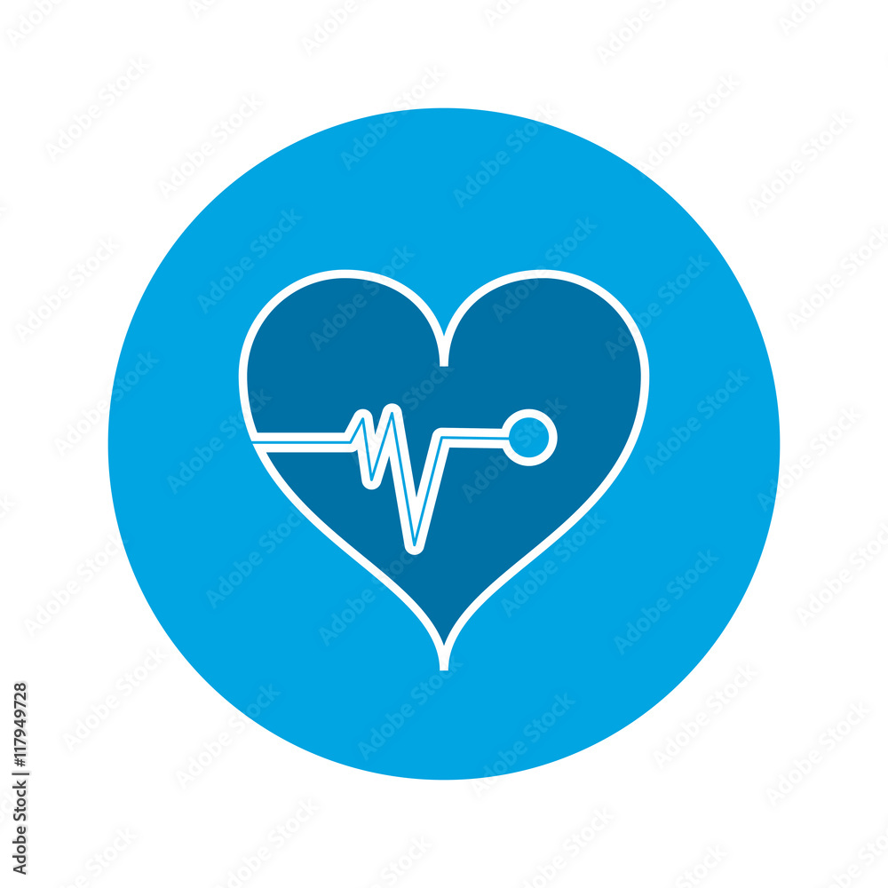 Obraz premium flat design heart cardiogram icon vector illustration