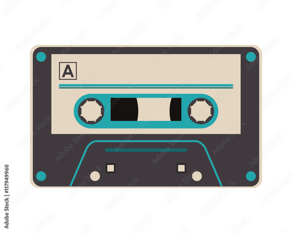 flat design single cassette icon vector illustration flat design single cassette icon vector illustration