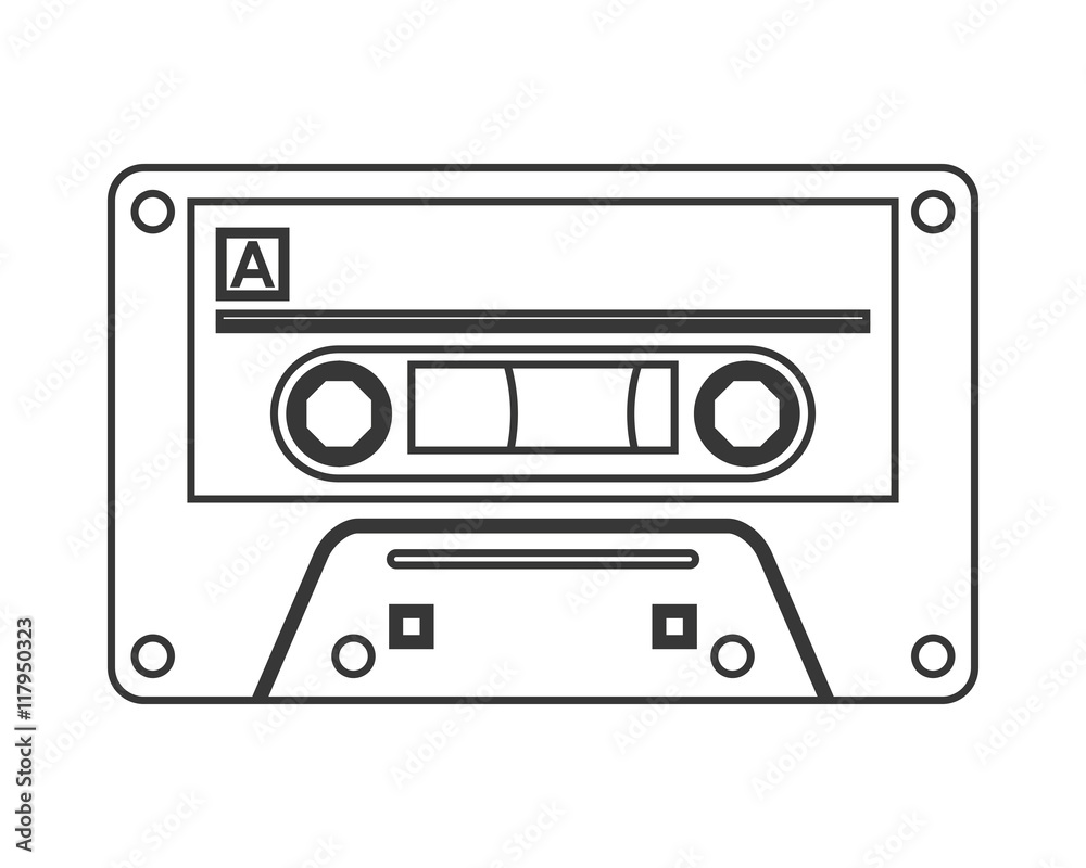 flat design single cassette icon vector illustration flat design single cassette icon vector illustration