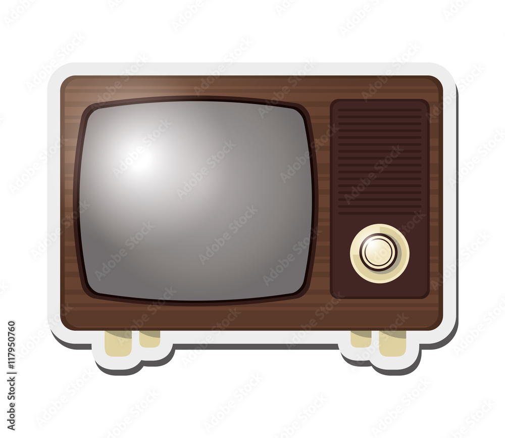 flat design retro tv icon vector illustration
