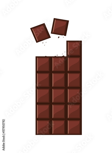 flat design candy chocolate bar icon vector illustration