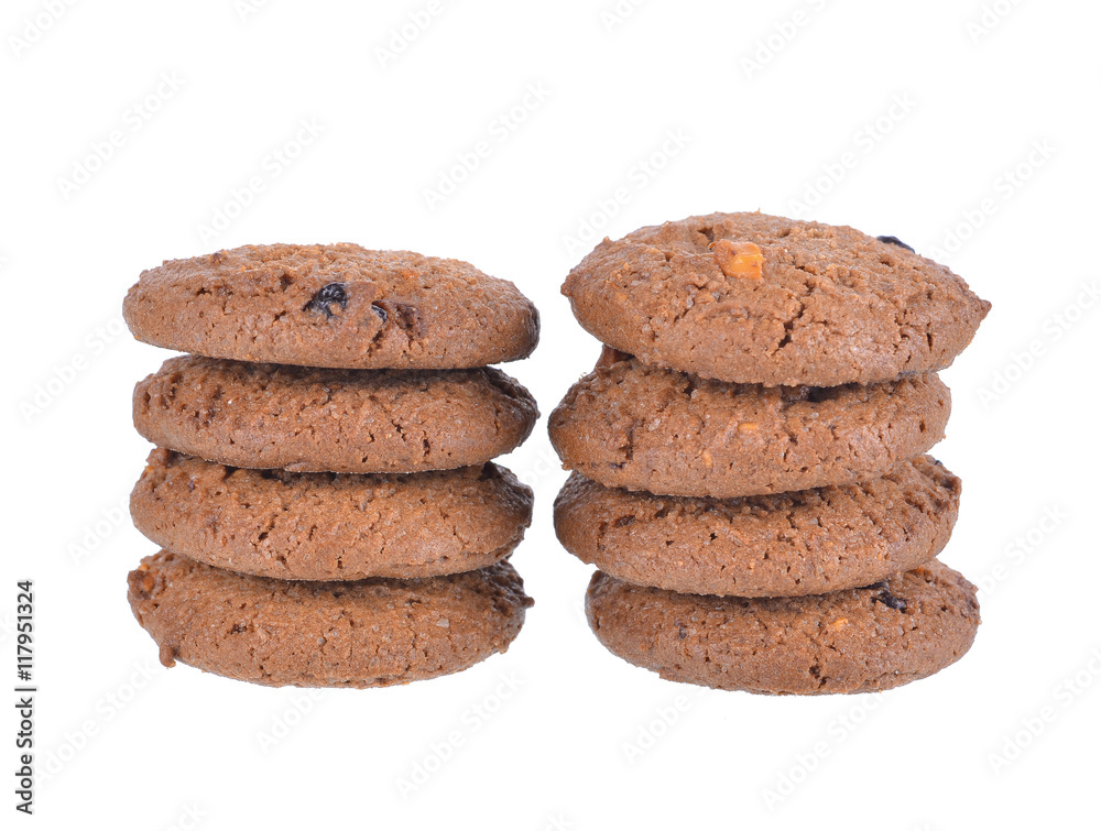 Chocolate chips cookies isolated on white Chocolate chips cookies isolated on white
