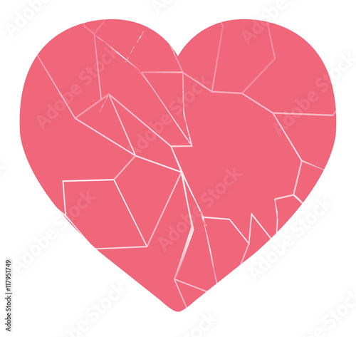 a broken heart vector isolated