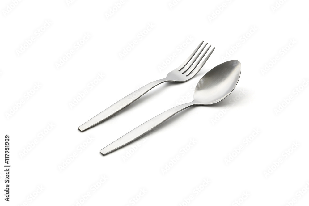 fork and spoon isolated on white background with clipping path fork and spoon isolated on white background with clipping path