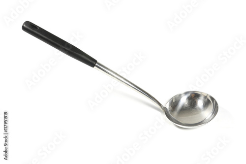 kitchen soup ladle isolated on white background with clipping path