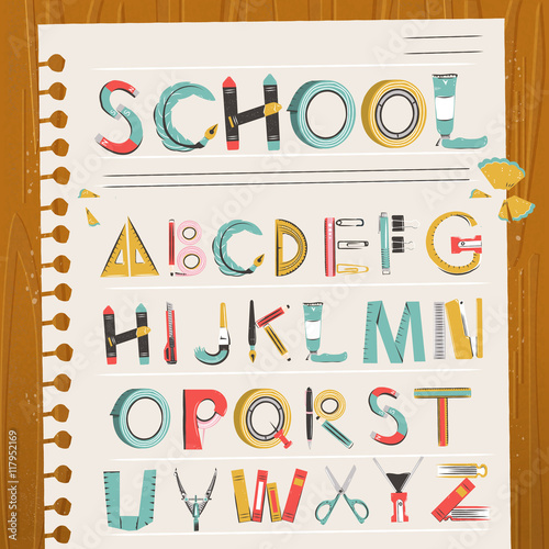school stationery font
