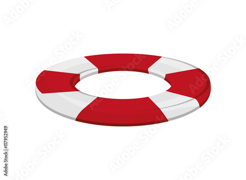 flat design life preserver icon vector illustration