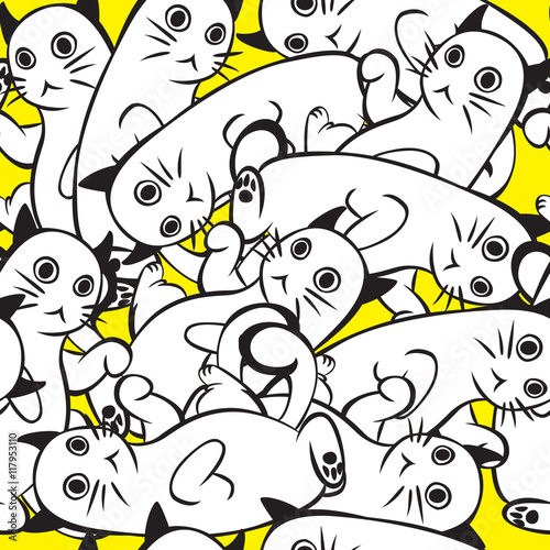 seamless cats pattern