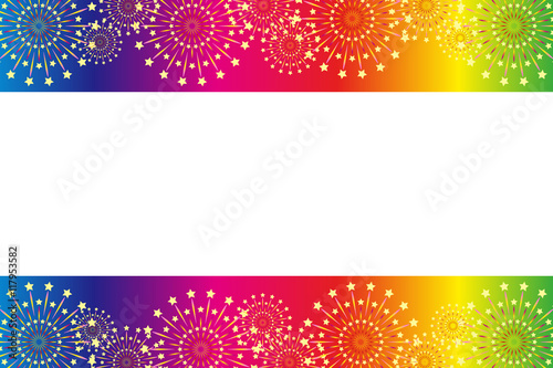 #Background #wallpaper #Vector #Illustration #design #free #free_size #charge_free #colorful #color rainbow,show business,entertainment,party,image  背景素材壁紙,打ち上げ花火,夏祭り,スターマイン,花火大会,夜空,和風,メッセージ,コピースペース,
