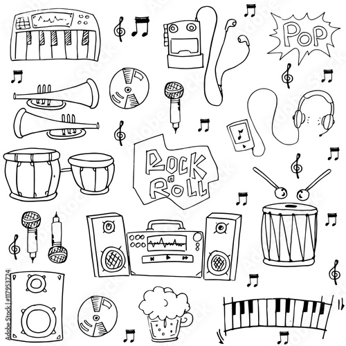 Doodle of Hand draw music element