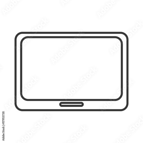 flat design single tablet icon vector illustration