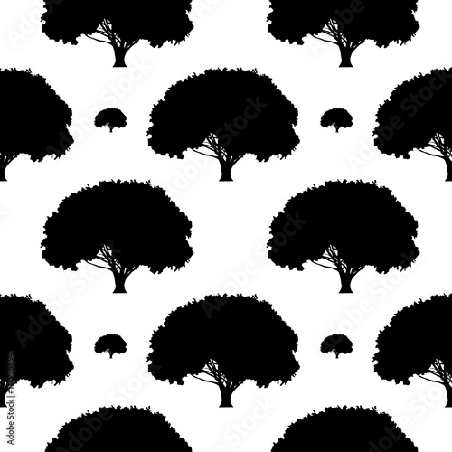 Seamless tree pattern background vector