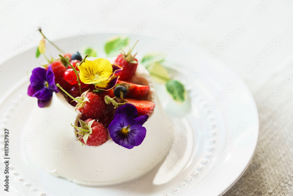 dessert with berries dessert with berries