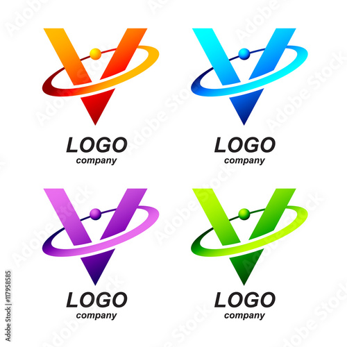 Abstract Letter V Round Ring Shape Business Logo Design Template Circle Ring Logo Gold Impossible Font Symbol Alphabet Corporate Identity Symbol Concept Stock Vector Adobe Stock