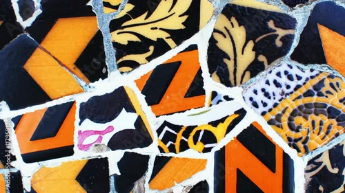 ceramic tiles in gaudi designed parc guell