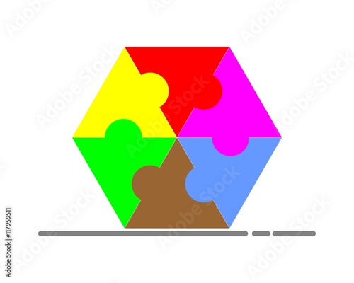 Hexagon puzzle icon