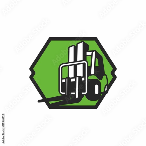forklift logo icon vector
