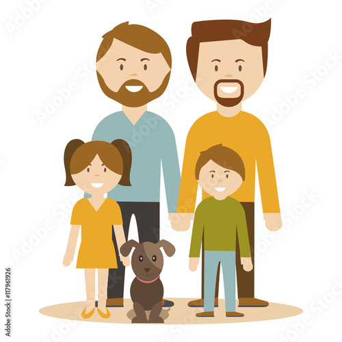 A family of 2 gay men adopting children
