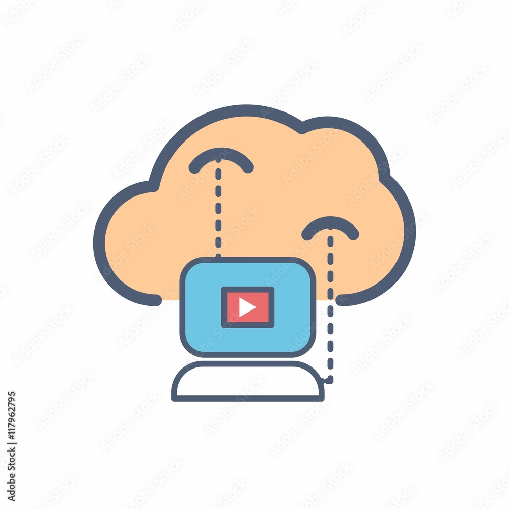 cloud computer logo icon vector