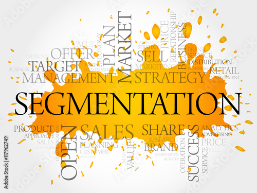 Segmentation word cloud collage, business concept background