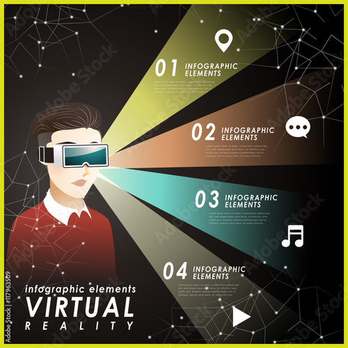 Virtual reality flat design