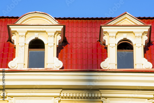 Entrance to the attic window tiling architecture photo