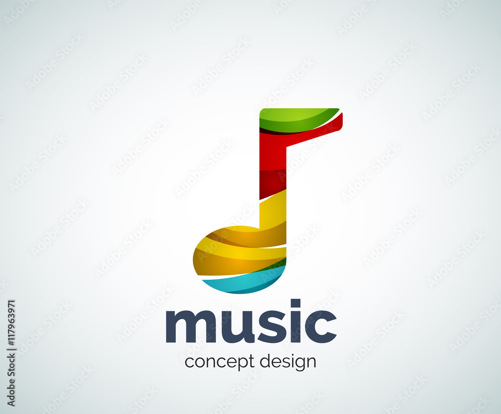 Music note logo template Music note logo template