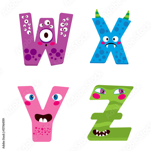 Cute Halloween alphabet wit...