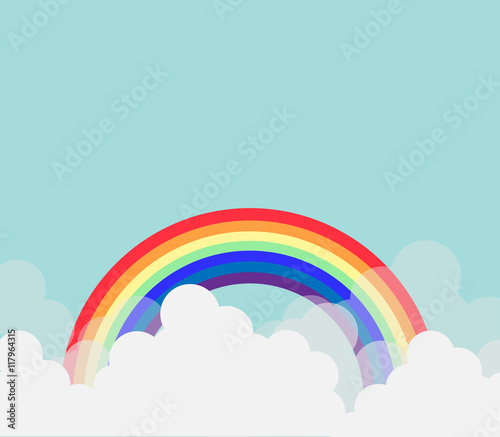 Monsoon season sale background with cloud and rainbow. sale banner season off. poster advertising. Flat design business financial marketing sale advertisement concept cartoon illustration.